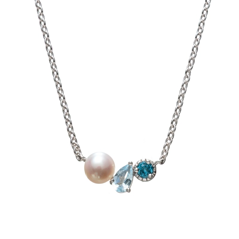 【h&d Jewelry】 ネックレス SWEET SV925 シルバー 天然石 ブルートパーズ 40.5cm 5175600474