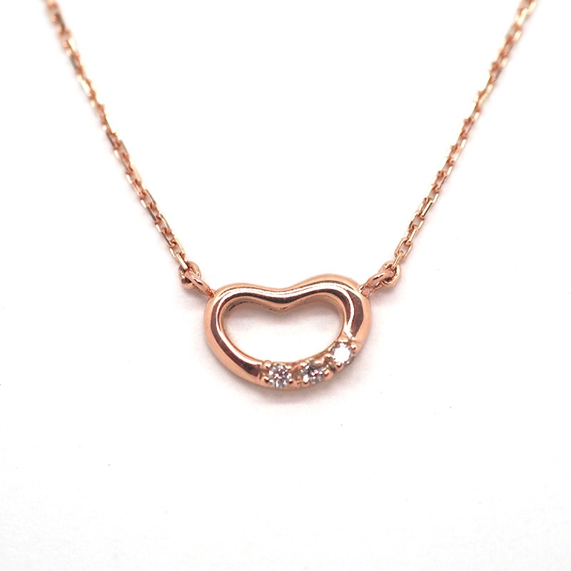 【Royal Gold】 K10 PG ピンクゴールド ネックレス ダイヤモンド 0.01ct 40cm 1151000429