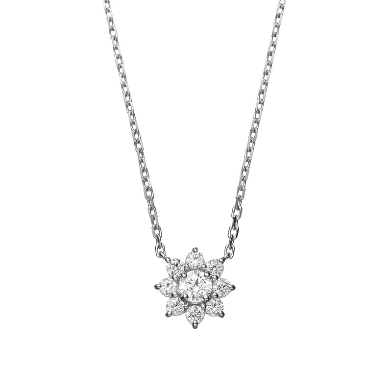 【h&d Jewelry】 DAISY ネックレス SWEET SV925 シルバー CZ 46cm 5175600485