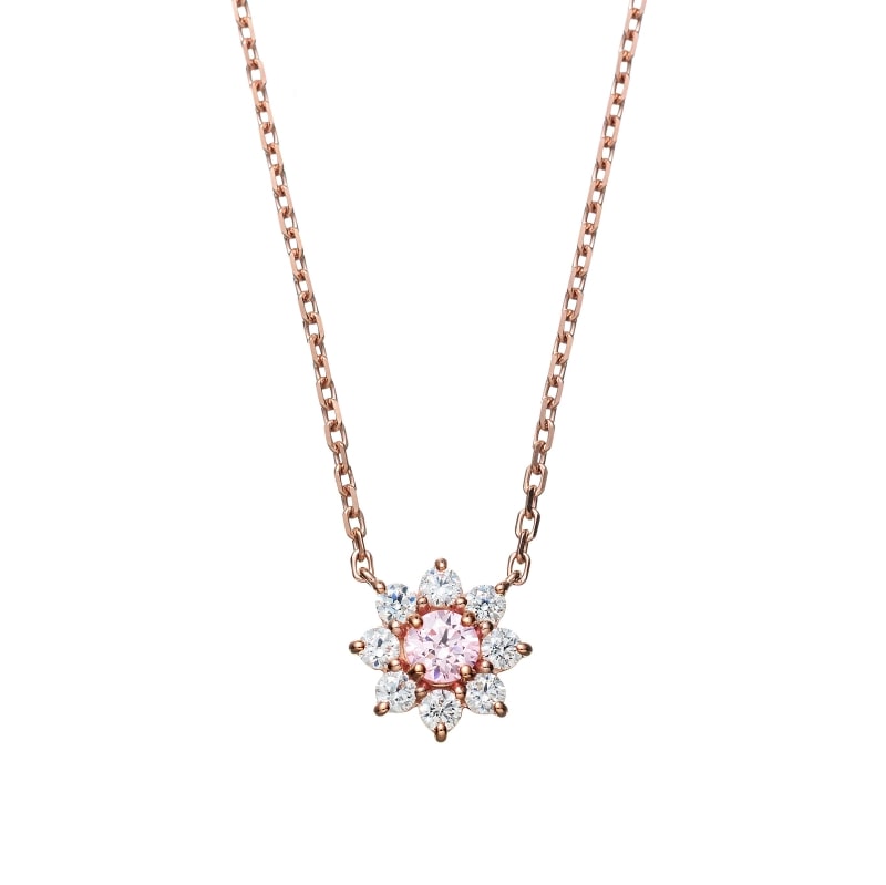 【h&d Jewelry】 2nd ANNIVERSARY DAISY ネックレス SWEET SV925 ピンクゴールド PKCZ+CZ 46cm 限定モデル 5175600486 