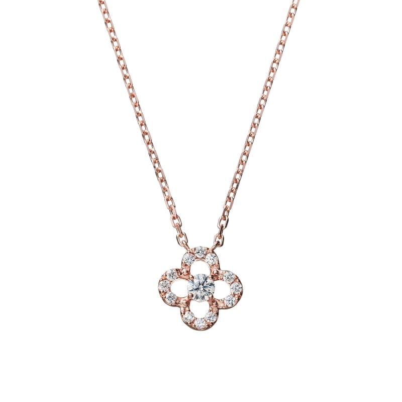 【h&d Jewelry】 ネックレス SWEET SV925 ピンクゴールド CZ 46cm 5175600490