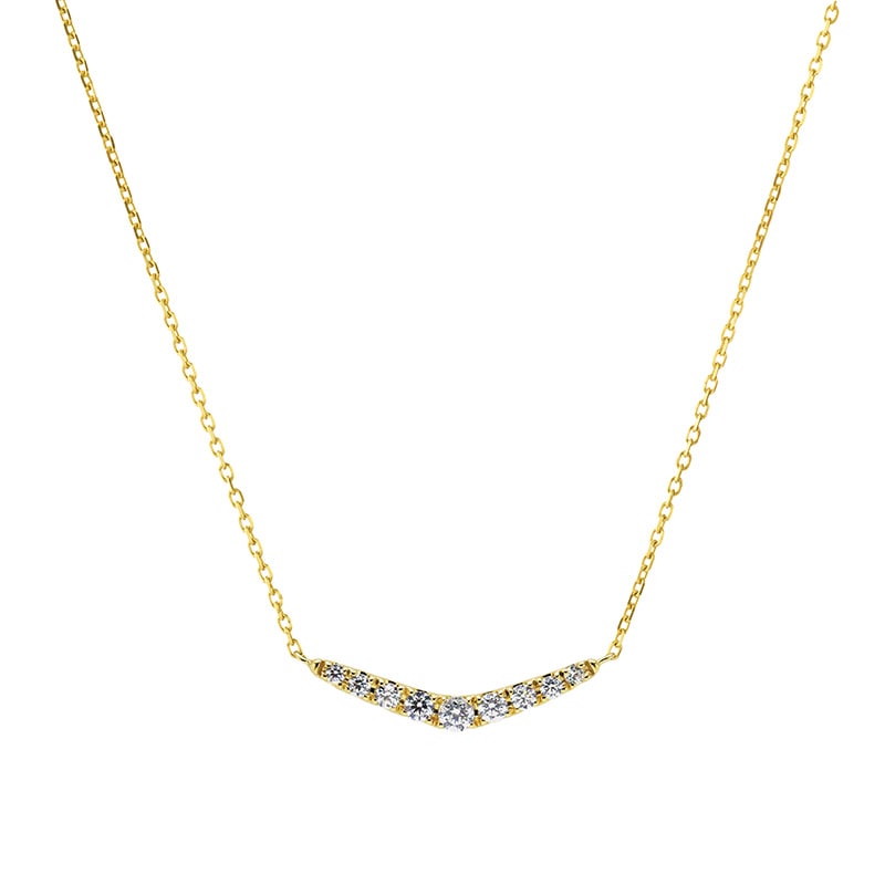 【h&d Jewelry】 ネックレス SWEET SV925 イエローゴールド CZ 46cm 5175600492