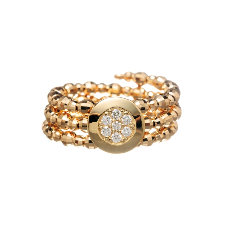 【Gold Jewelry】 Free Jewelry フリージュエリー K18 YG イエローゴールド ダイヤ 形状記憶 リング ラウンド L 1182500010