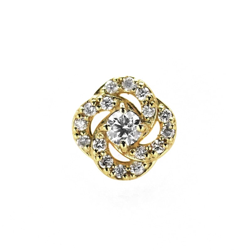 K18 YG イエローゴールド 0.13ct ダイヤモンド ペンダントトップ 1182600056