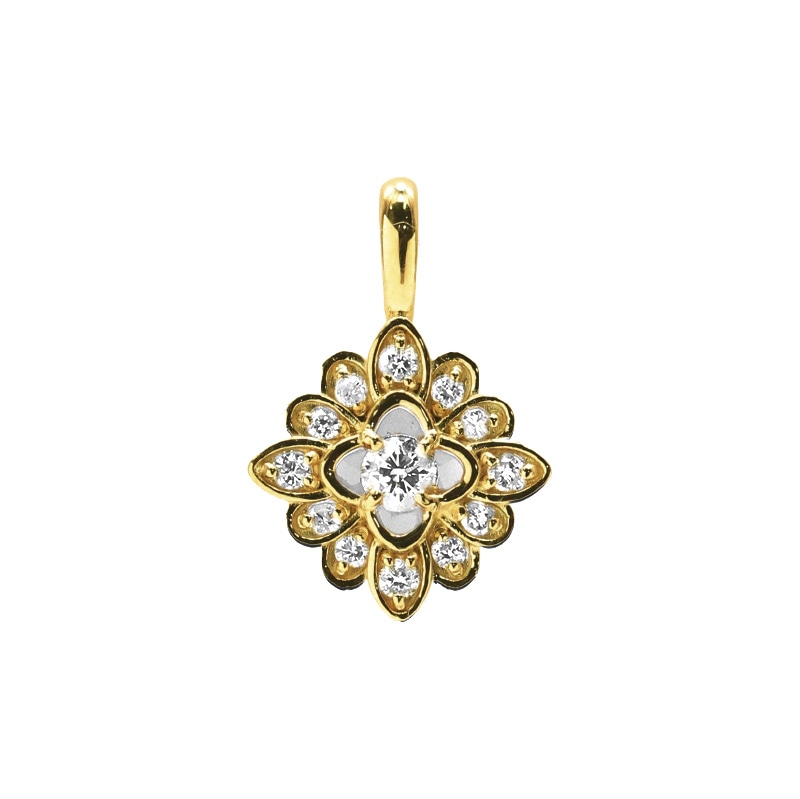 K18 YG イエローゴールド 0.12ct ダイヤモンド ペンダントトップ 1182600058