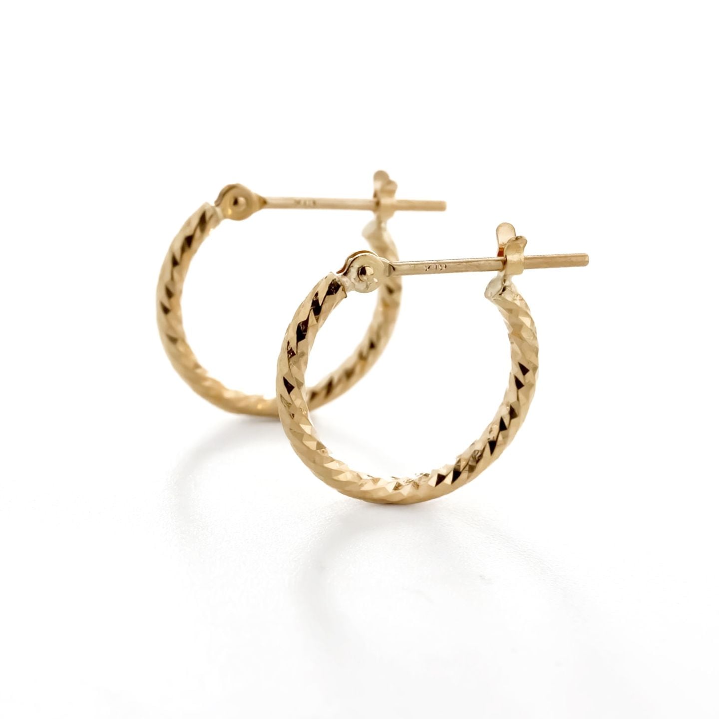 【Gold Jewelry】 K18 YG イエローゴールド クロッシング フープ ピアス 1178300060