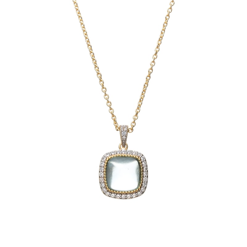 【Classic Accessory】 天然石 ネックレス スカイブルートパーズ Brass ゴールド 43+3cm 1185800072