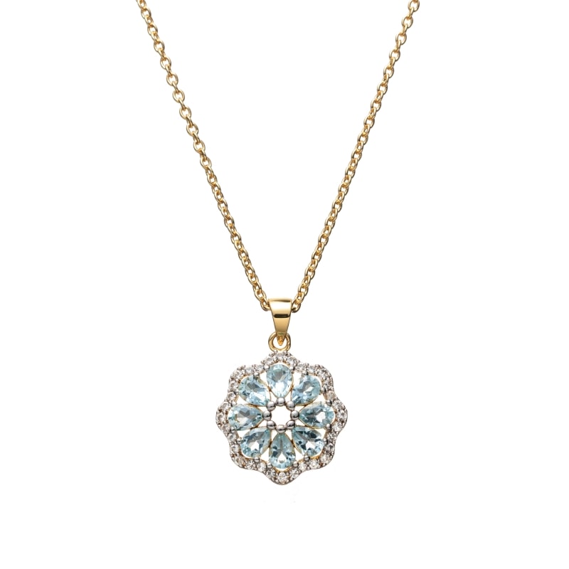 【Classic Accessory】 天然石 ネックレス スカイブルートパーズ Brass ゴールド 43+3cm 1185800085