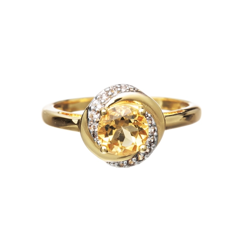 【Classic Accessory】 天然石 リング シトリン Brass ゴールド 1185800055