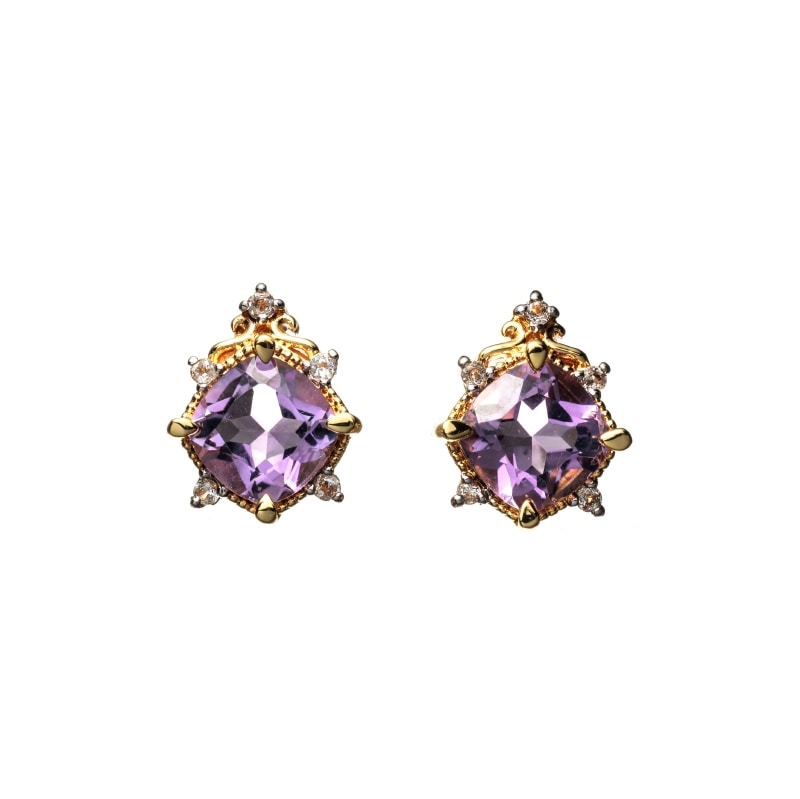【Classic Accessory】 天然石 ピアス アメジスト Brass ゴールド 1185800096