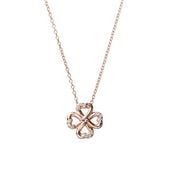 【h&d Jewelry】 CLOVER ネックレス SWEET SV925 ピンクゴールド CZ 46cm 5175600565