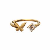 【h&d Jewelry】 Butterfly リング SWEET SV925 イエローゴールド  CZ 5175600569