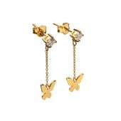 【h&d Jewelry】 Butterfly ピアス SWEET SV925 イエローゴールド  CZ 5175600575