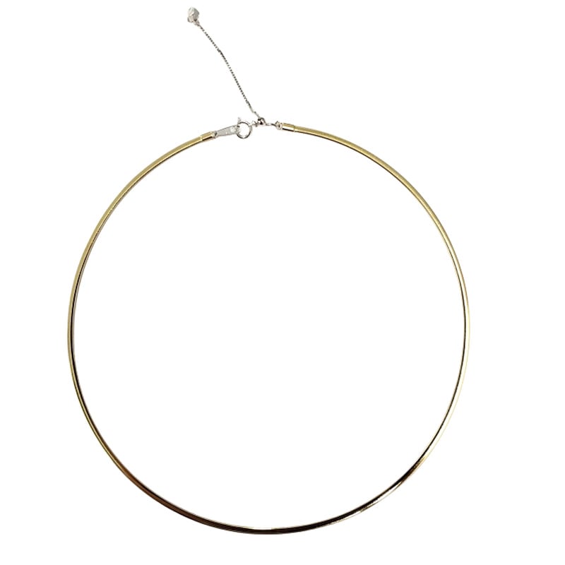 【Gold Jewelry】 デザインチェーン オメガ ネックレス リバーシブル K18YG WG イエローゴールド ホワイトゴールド 40cm+5cm 1169800365