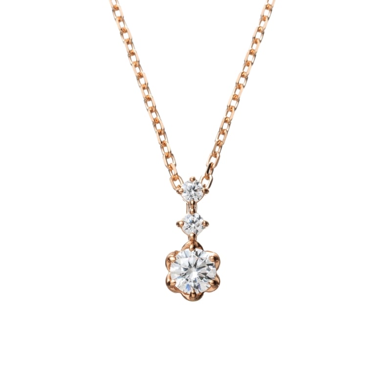 【h&d Jewelry】 ネックレス SWEET SV925 ピンクゴールド CZ 46cm 5175600577