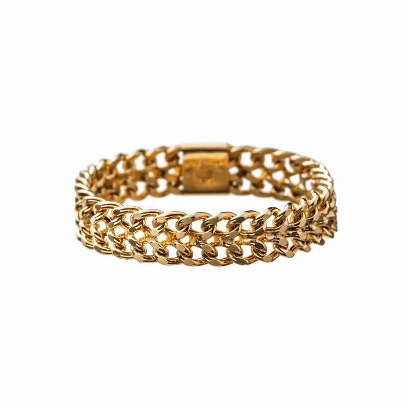 【Gold Jewelry】 CORDA コルダ デザインチェーン リング ビスマルクチェーン 中空 K18 YG イエローゴールド 1173600057