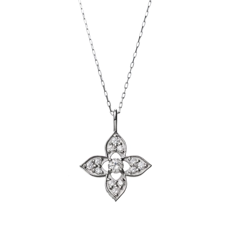 【HEART & CUPID DIAMOND】 PT950 プラチナ ダイヤモンド 0.19ct ネックレス 40cm 1180600069