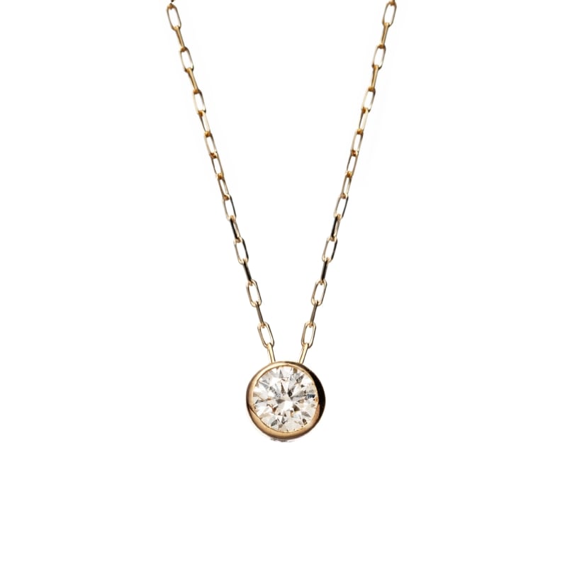 【HEART & CUPID DIAMOND】 K18 YG イエローゴールド ダイヤモンド 0.08ct ネックレス 40cm 1180600048