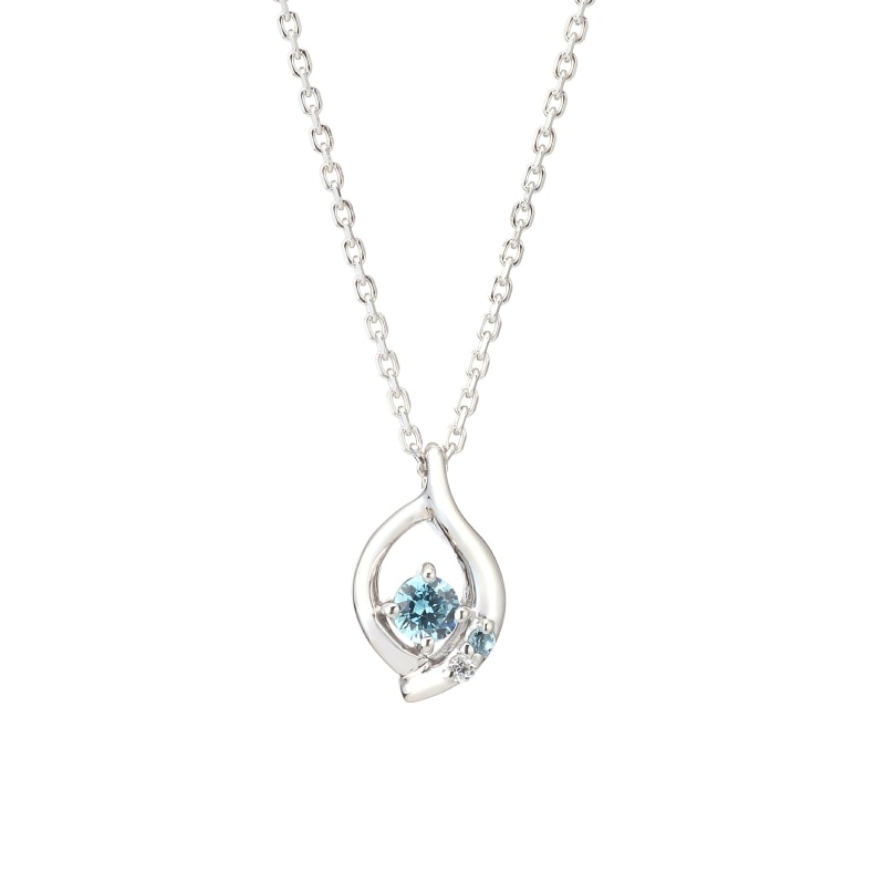 ★SECRET SALE★ 【h&d Jewelry】 Capsule Collection Blue ネックレス SWEET SV925 シルバー BL CZ 46cm ss5175600212