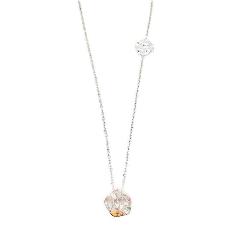 ★SECRET SALE★ 【h&d Jewelry】 Luna ネックレス COOL SV925 シルバー K10 イエローゴールド  コンビ 45cm ss5175600203