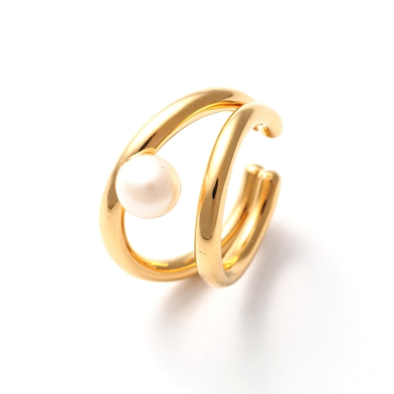 ★SECRET SALE★ 【h&d Jewelry】 イヤカフ COOL SV925 イエローゴールド 淡水パール ss5175600053