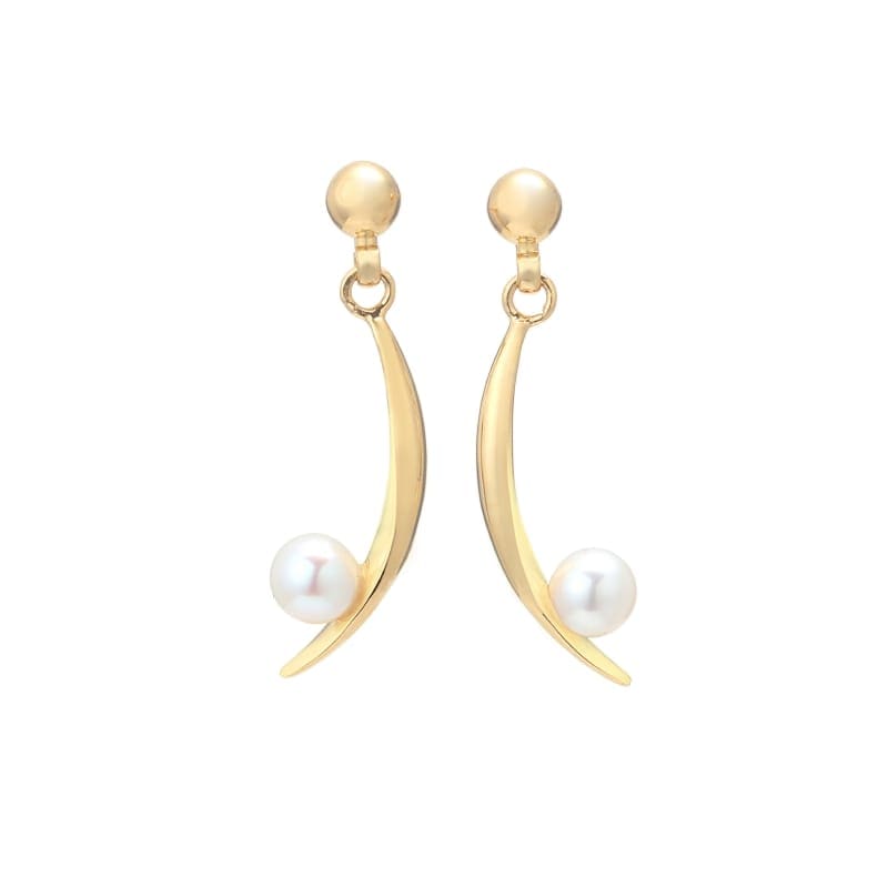 ★SECRET SALE★ 【h&d Jewelry】 ピアス COOL SV925 イエローゴールド 淡水パール ss5175600183