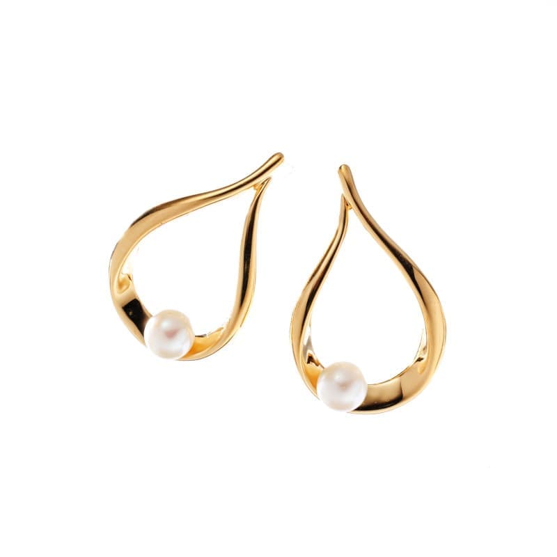 ★SECRET SALE★ 【h&d Jewelry】 ピアス COOL SV925 イエローゴールド 淡水パール ss5175600043