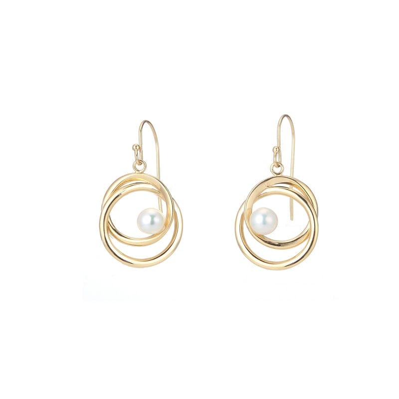★SECRET SALE★ 【h&d Jewelry】 フック ピアス COOL SV925 イエローゴールド 淡水パール ss5175600108