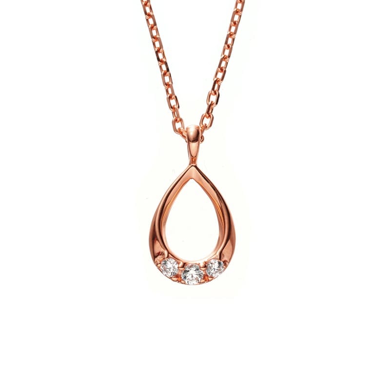 ★SECRET SALE★ 【h&d Jewelry】 ネックレス SWEET SV925 ピンクゴールド CZ 46cm ss5175600080