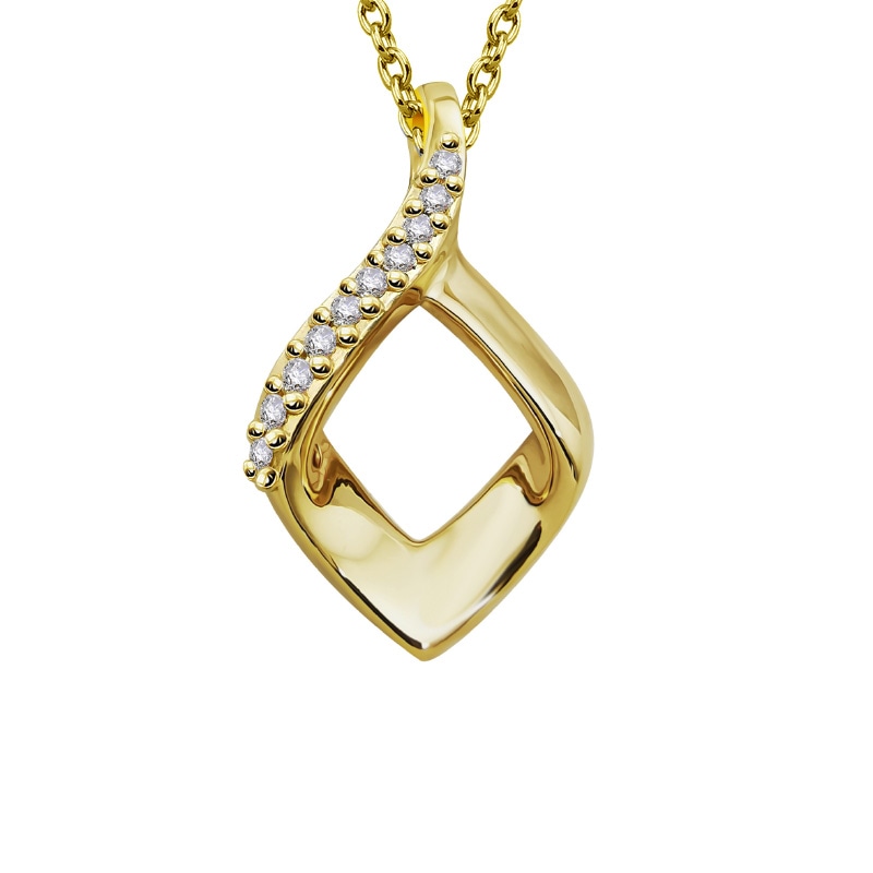 ★SECRET SALE★ 【h&d Jewelry】 Rhombus ネックレス COOL SV925 イエローゴールド CZ 46cm ss5175600223