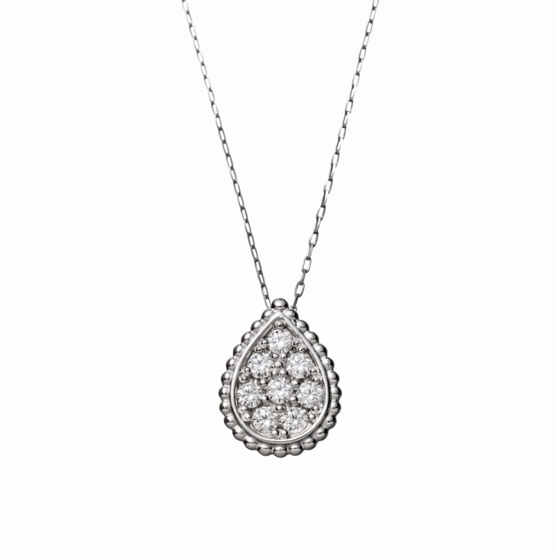 【HEART & CUPID DIAMOND】 PT プラチナ 0.18ct ダイヤモンド ドロップ ネックレス 40cm 1175900004