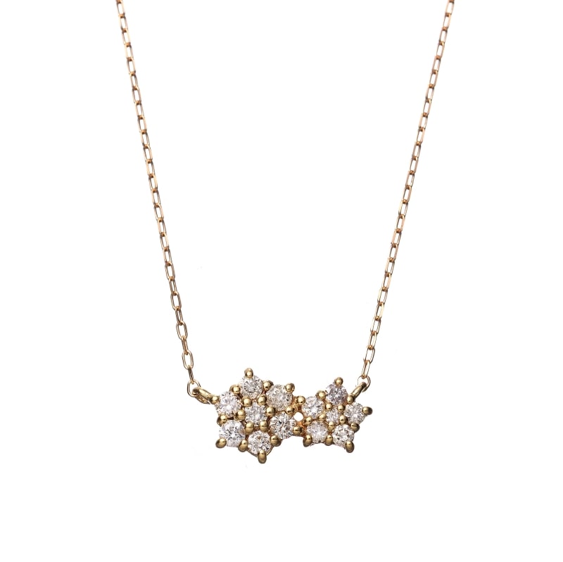 K18 YG イエローゴールド 0.21ct ダイヤモンド ネックレス 40cm