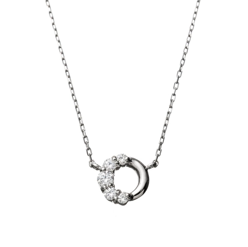 【HEART & CUPID DIAMOND】 PT プラチナ 0.08ct ダイヤモンド ネックレス 40cm 1176300034