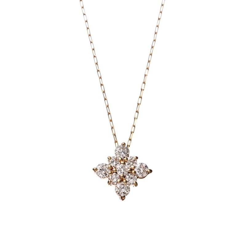 K18 YG イエローゴールド 0.2ct ダイヤモンド ネックレス 40cm 1176300067
