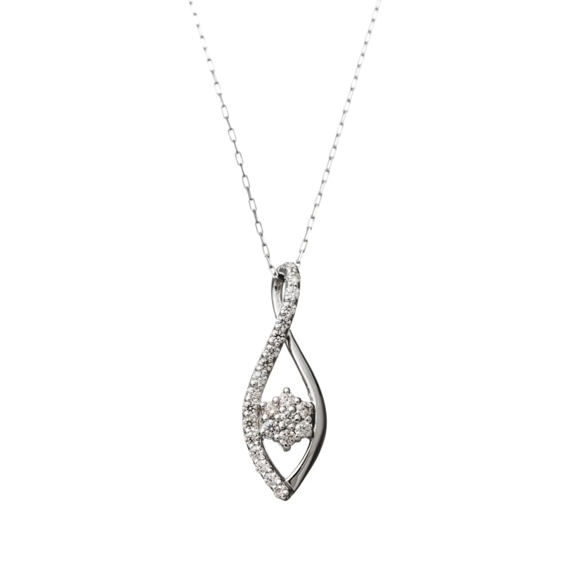 PT950 プラチナ 0.15ct ダイヤモンド ドロップ ネックレス 40cm 1176400043