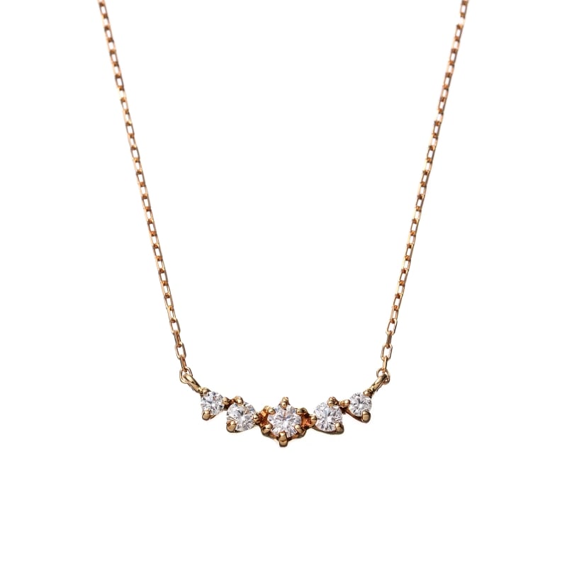 【HEART & CUPID DIAMOND】 K18 YG イエローゴールド 0.09ct ダイヤモンド ネックレス 45cm 1176300063