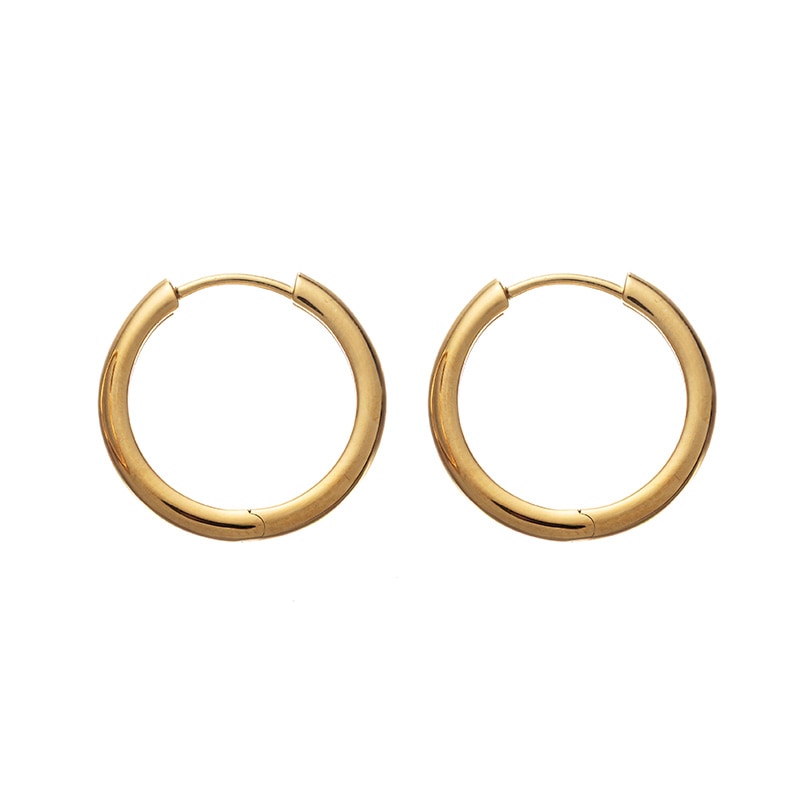 【h&d Jewelry】 フープ ピアス COOL SV925 イエローゴールド 20mm 5175600646