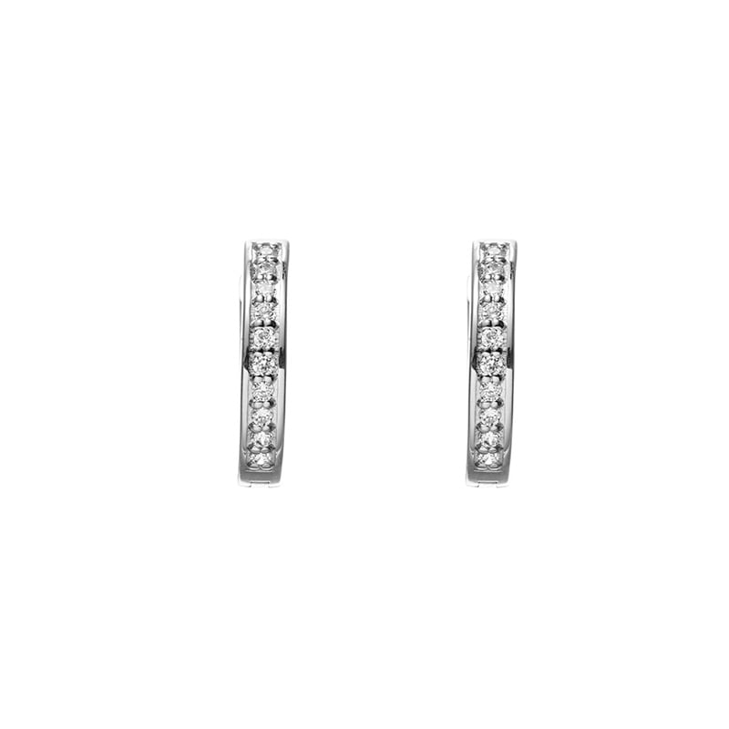 【h&d Jewelry】 フープ ピアス COOL SV925 シルバー CZ 15mm 5175600649