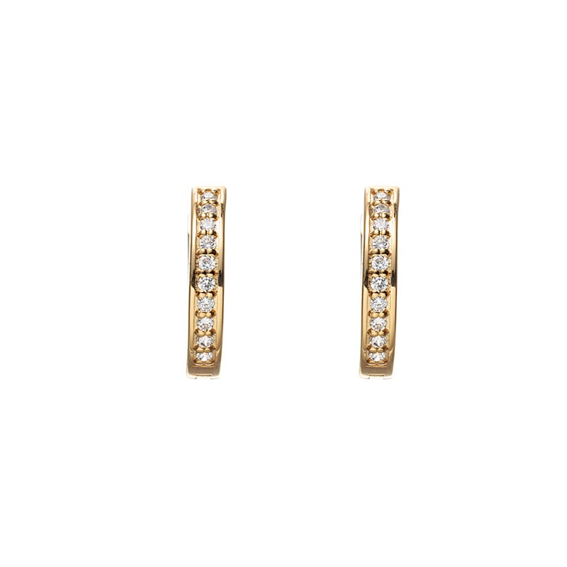 【h&d Jewelry】 フープ ピアス COOL SV925 イエローゴールド CZ 15mm 5175600650