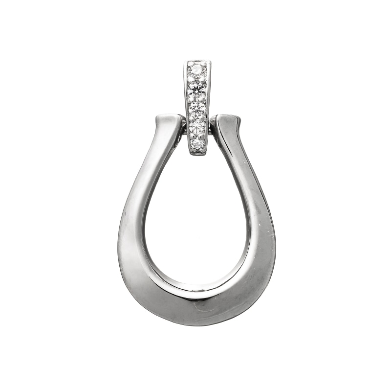 【Gold Jewelry】 PT950 プラチナ 0.04ct ダイヤモンド ペンダントトップ ホースシュー 1182600082