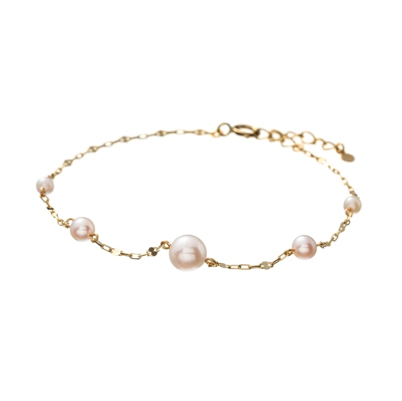 【Gold Jewelry】 アコヤパール K10 YG イエローゴールド ブレスレット 17cm 1109704821