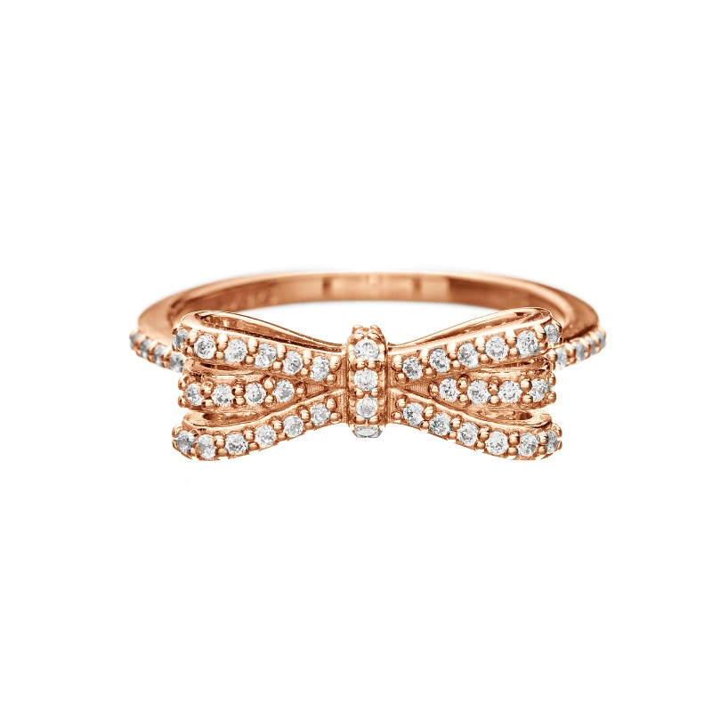 NEW! 9/18～発売 【h&d Jewelry】 Luminous RIBBON リボン リング SWEET SV925 ピンクゴールド CZ 5175600717