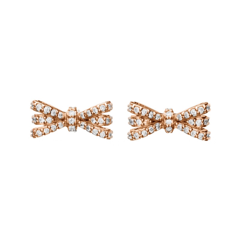 NEW! 9/18～発売 【h&d Jewelry】  Luminous RIBBON リボン ピアス SWEET SV925 ピンクゴールド CZ 5175600722