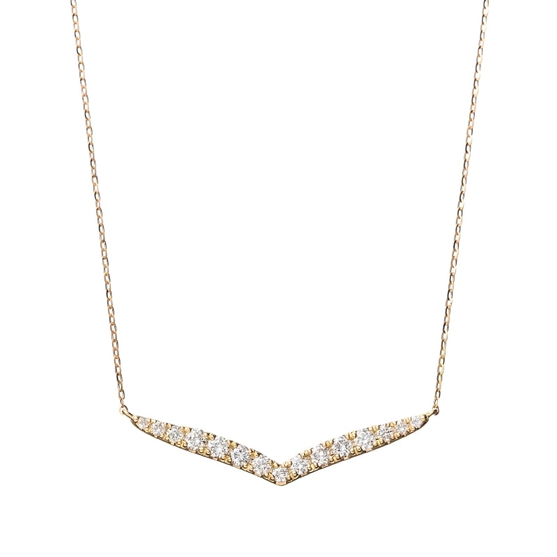 K18 YG イエローゴールド 0.5ct ダイヤモンド デコルテ ネックレス 45cm 1176100011