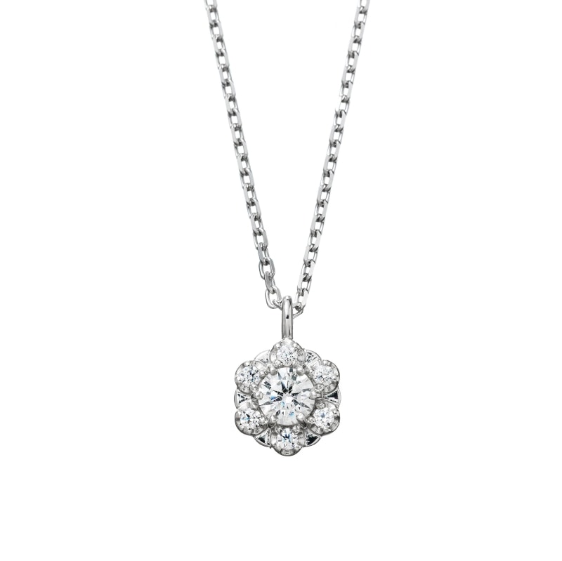 h&d Jewelry】 DAHLIA フラワー ネックレス SWEET SV925 シルバー CZ