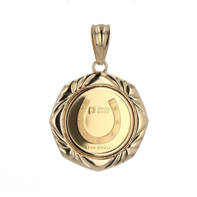 Gold Jewelry】 K24 YG イエローゴールド スターホース メダル