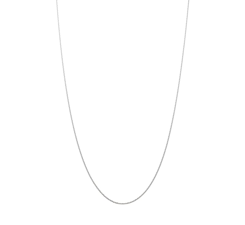 【Gold Jewelry】 デザインチェーン ネックレス 角アズキチェーン K10WG ホワイトゴールド φ0.28 40cm 1131100221