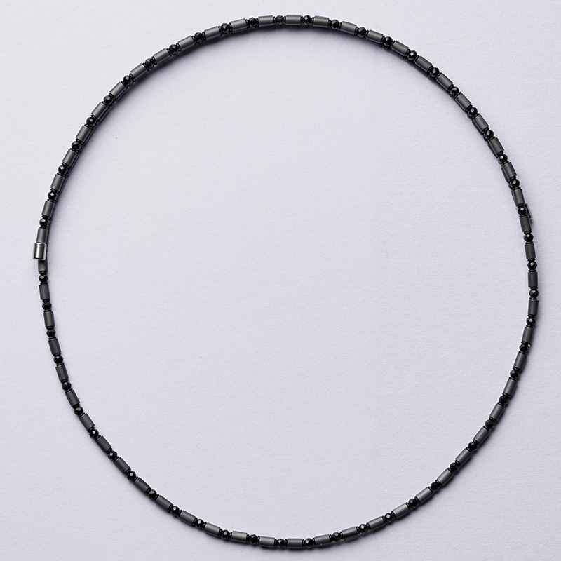 【Unrust】 Lucis 磁気ネックレス BK×Onyx SV 70cm free 1183400030