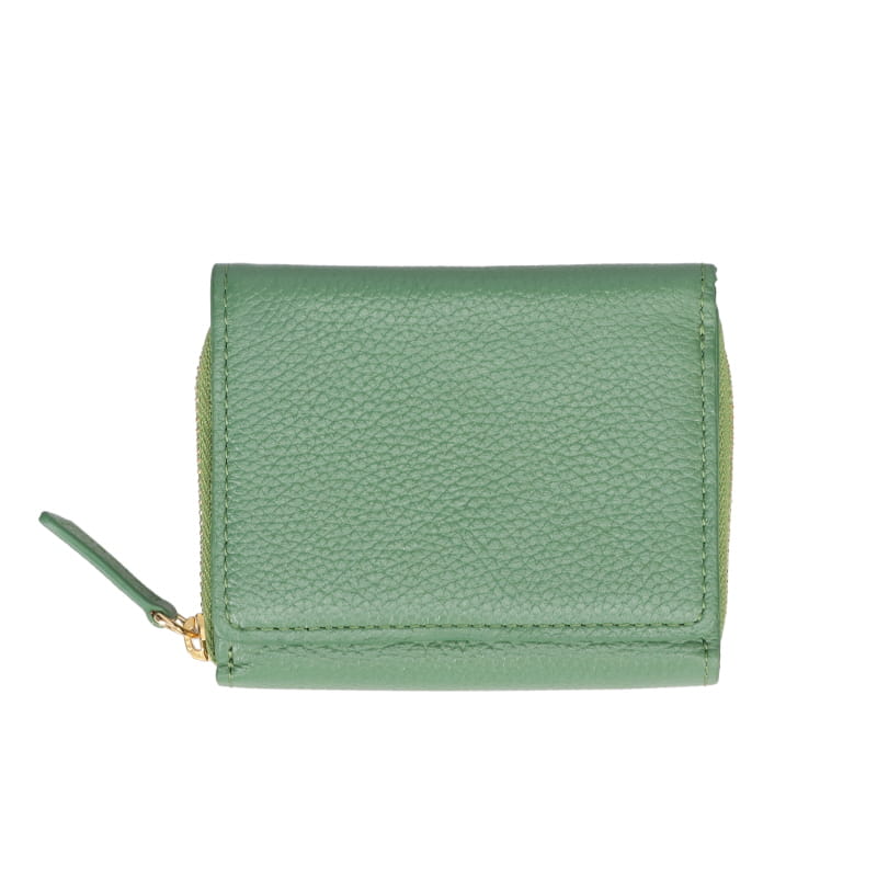 【NOROM Leather】 ジップ 三つ折財布 HDL-G303 グリーン 5564200600