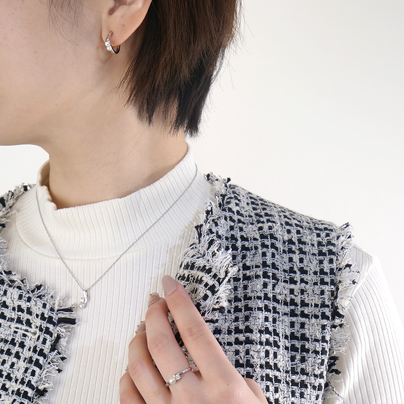 h&d Jewelry】 Snow Drop ネックレス SWEET SV925 シルバー 淡水パール